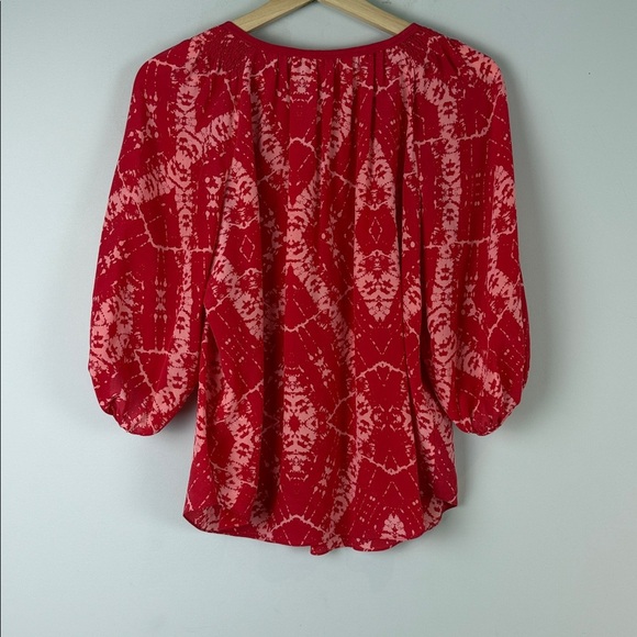 Rebecca Taylor silk Red Blouse Size 4 - Picture 5 of 8